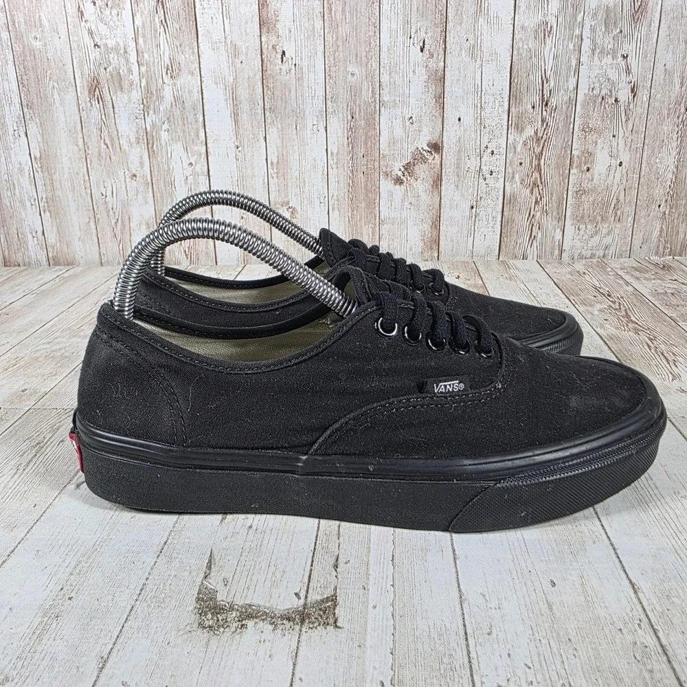 Vans Authentic Lo Pro Black Black Canvas Sneakers Womens 9‎ Mens 7.5 721565